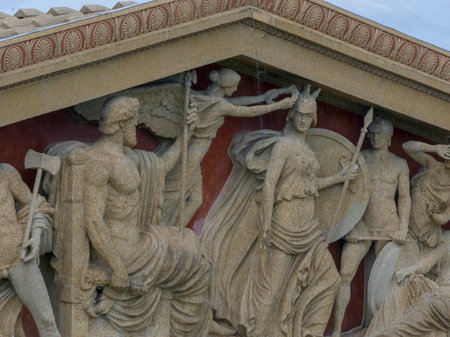 Aerial view of the Parthenon in Centennial Park, Nashville Tennesseeのeditorial素材