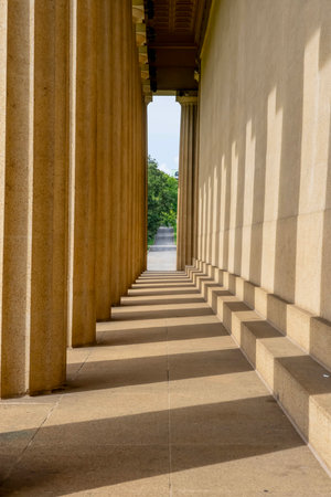 Aerial view of the Parthenon in Centennial Park, Nashville Tennesseeのeditorial素材
