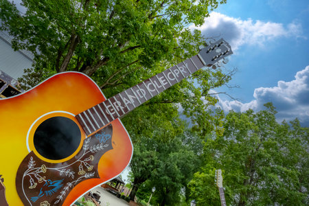 Aerial view of the Grand Ole Opry in Nashville Tennessee.のeditorial素材