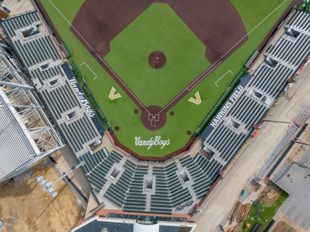 Aerial view of Vanderbilt University located in Nashville Tennesseeのeditorial素材