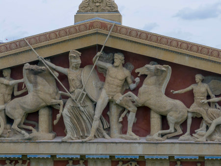 Aerial view of the Parthenon in Centennial Park, Nashville Tennesseeのeditorial素材