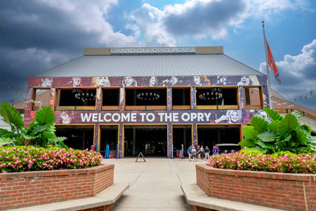 Aerial view of the Grand Ole Opry in Nashville Tennessee.のeditorial素材