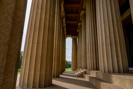 Aerial view of the Parthenon in Centennial Park, Nashville Tennesseeのeditorial素材