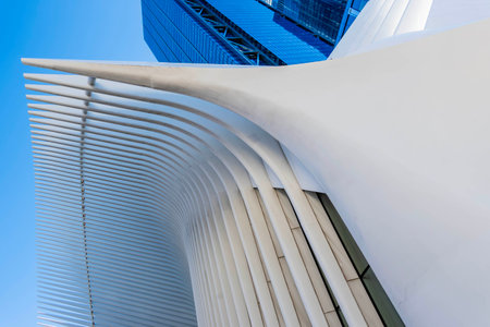 January 16, 2023 - New York, NY, USA: Inside of One World Trade Center Oculus building at Westfield World Trade Centerのeditorial素材