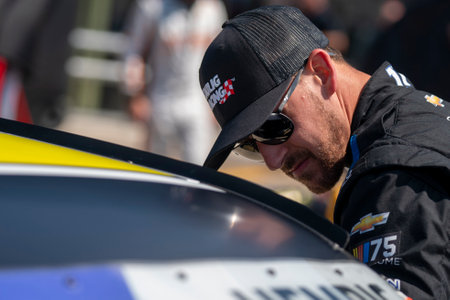 NASCAR Xfinity Series Driver, Daniel Hemric (11) takes to the track to practice for the Cabo Wabo 250 at the Michigan International Speedway in Brooklyn VA.のeditorial素材