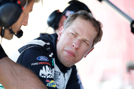 NASCAR Cup Series Driver, Brad Keselowski (6) takes to the track to practice for the Go Bowling at The Glen at the Watkins Glen International  in Watkins Glen NY.のeditorial素材