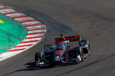 INDYCAR Series driver, CHRISTIAN LUNGAARD (45) of Hedensted, Denmark, travels through the turns...