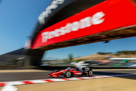 INDYCAR Series driver, WILL POWER (12) of Toowoomba, Australia, travels through the turns during a practice session for the Firestone Grand Prix of Monterey at WeatherTech Raceway Laguna Seca in Monterey CA.のeditorial素材