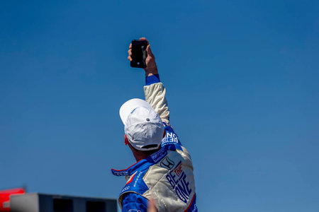 INDYCAR Series driver, ALEX PALOU (10) of Barcelona, Spain, wins the Astor Trophy and the championship at WeatherTech Raceway Laguna Seca in Monterey, CA.のeditorial素材