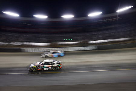 NASCAR Cup Series Driver, Brad Keselowski (6) races for the Bass Pro Shops Night Race at the Bristol...
