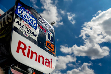 Sep 24, 2023-Concord, NC:  NHRA Top Fuel Dragster Series driver, Leah Pruett, prepares to make a run during the Betway Carolina Nationals.のeditorial素材