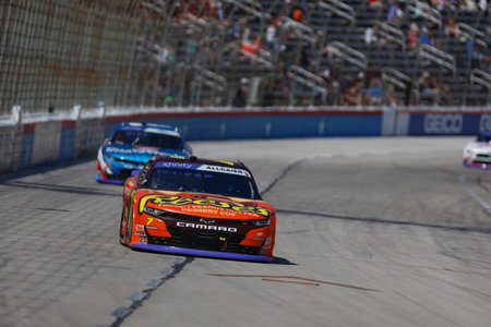 NASCAR Xfinity Series Driver, Justin Allgaier (7) leads the field for the Andy's Frozen Custard 300...