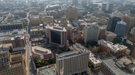 Aerial View of the city of San Antonio. The city is the seventh-most populous in the United States, the second-largest in the Southern United States, and the second-most populous in Texas after Houston.のeditorial素材