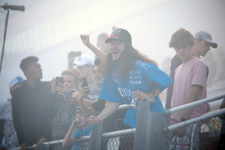 NASCAR Cup Series Driver AJ Allmendinger (16) wins the Bank of Amercia ROVAL 400 at the Charlotte Motor Speedway in Concord NC.のeditorial素材