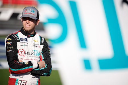 NASCAR Cup Xfinity Driver Chandler Smith (16) takes to the track to practice for the Drive for the Cure 250 presented by BCBS at the Charlotte Motor Speedway in Concord NC.のeditorial素材