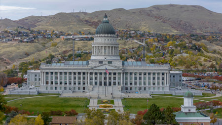 Aerial view of the Utah State Capitol Building.  Utah became the 45th state to the union on January 4th, 1896.のeditorial素材