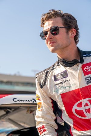 NASCAR Xfinity Series Driver Connor Mosack (24) awaits for qualifying to begin for the NASCAR Xfinity Series Championship at the Phoniex Raceway in Avondale AZ.のeditorial素材