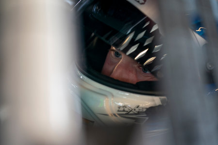 Derek Kraus waits for practice to begin for the Shiners Children's 500 in Avondale, AZ, USA.のeditorial素材