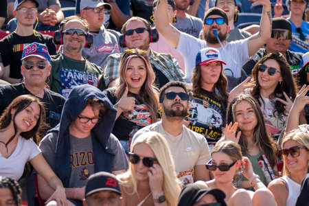 Fans watch as drivers race for the Shriners Children's 500 in Avondale, AZ, USA.