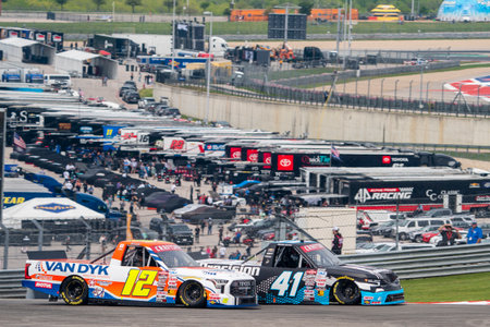 Bayley Currey races for position for the XPEL 225 in Austin, TX, USA.のeditorial素材