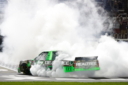 Kyle Busch wins the SpeedyCash.com 250 in Fort Worth, TX, USA.のeditorial素材