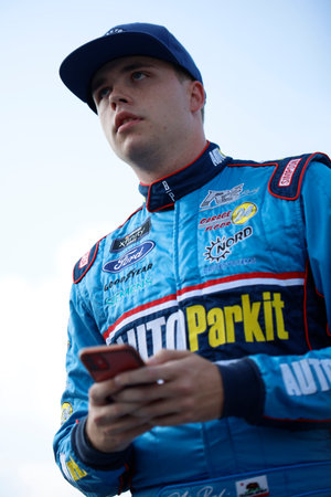 Blaine Perkins gets ready to qualify for the Ag-Pro 300 in Lincoln, AL, USA.のeditorial素材