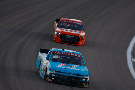 Bayley Currey races for the Heart of America 200 in Kansas City, KS, USA.のeditorial素材