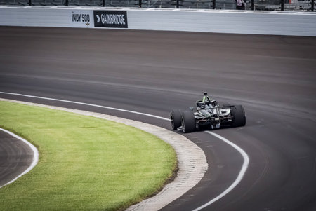 AGUSTIN HUGO CANAPINO (78) of Arrecifes, Argentina comes into turn 1 during a practice for the 108th Running of the Indianapolis 500 at the Indianapolis Motor Speedway in Speedway, IN.のeditorial素材
