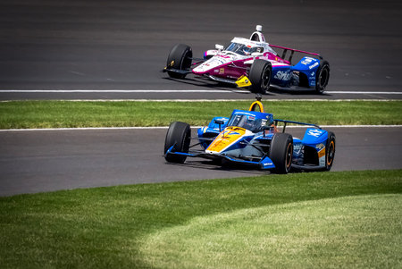 KYLE LARSON (17) of Elk Grove, California practices for the 108th Running of the Indianapolis 500 at the Indianapolis Motor Speedway in Speedway, IN.のeditorial素材
