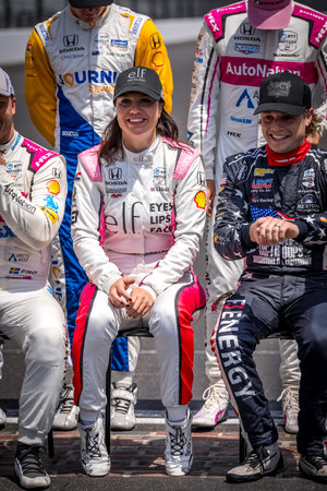 KATHERINE LEGGE (51) of Guildford, England prepares to practice for the Indy 500 at the Indianapolis Motor Speedway in Speedway, IN.のeditorial素材