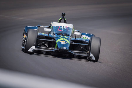 ROMAIN GROSJEAN (77) of Geneva, Switzerland practices for the 108th Running of the Indianapolis 500 at the Indianapolis Motor Speedway in Speedway, IN.のeditorial素材