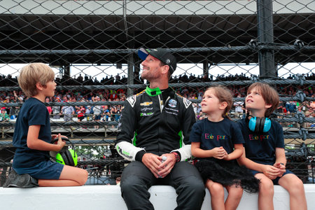 NTT INDYCAR SERIES driver, ROMAIN GROSJEAN (77) of Geneva, Switzerland, is introduced to the fans...