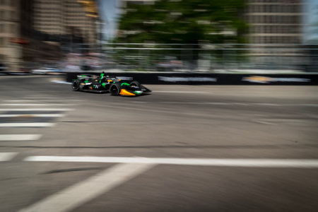 AGUSTIN HUGO CANAPINO (78) of Arrecifes, Argentina travels through turn 3 to qualify for the Detroit Grand Prix on the Streets of Detroit in Detroit, MI.のeditorial素材