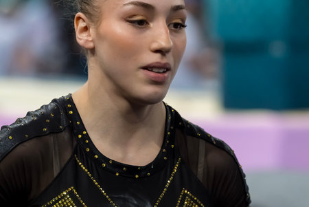KAYLIA NEMOUR (ALG) of Algeria, competes in the Artistic Gymnastics Women's All-Around Final at the...