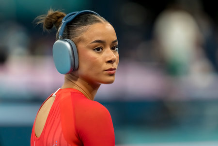 GEORGIA-MAE FENTON (GBR) of Great Britain, competes in the Artistic Gymnastics Women's All-Around Final at the Bercy Arena during the 2024 Paris Summer Olympics in Paris, France.のeditorial素材