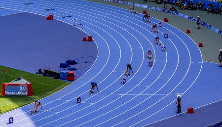 Viivi Lehikoinen (FIN) of Finland, competes in the Women's 400m Hurdles Round 1 at the Stade de...