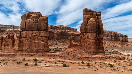 Aerial photography of Utah's mesmerizing rock formations captures the breathtaking geological...