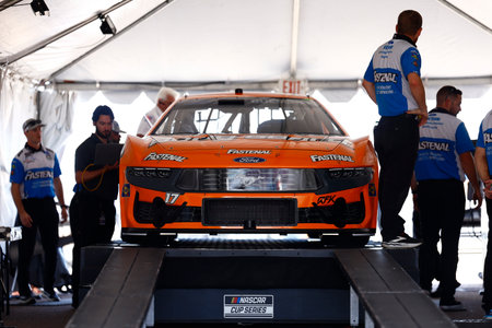 CHRIS BUESCHER (17) of Prosper, TX gets ready to qualify for the NASCAR Cup Series Championship in Avondale, AZ.のeditorial素材