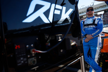 CHRIS BUESCHER (17) of Prosper, TX gets ready to qualify for the NASCAR Cup Series Championship in Avondale, AZ.のeditorial素材