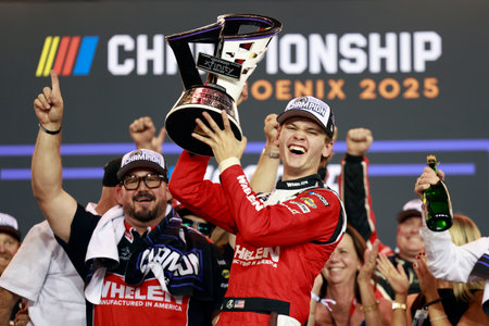 JESSE LOVE (2) wins the NASCAR Xfinity Series Championship in Avondale, AZ.