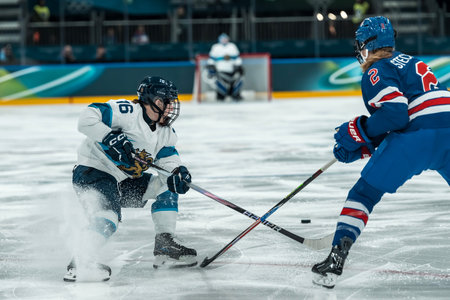 forward Petra Nieminen #16 of Team Finland plays against Team USA in the Preliminary Round Group B at the Milano Ice Park In Rho in MILAN, Italy during the 2026 Milano Cortina Winter Olympics.のeditorial素材
