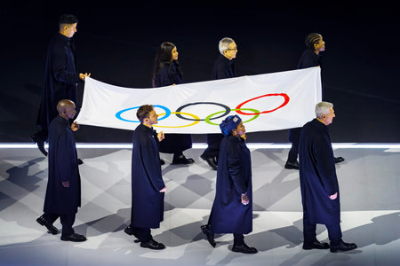 San Siro Olympic Stadium plays host to the Opening Ceremonies for the Milano Cortina 2026 Olympic Winter Games in Milano, Italy.のeditorial素材