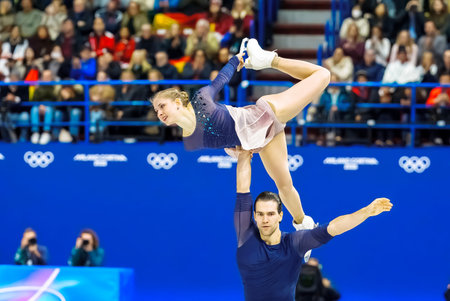 Minerva Fabienne Hase and Nikita Volodin of Germany perform during the Figure Skating Pair Skating Free Skating Finals at the Milano Ice Skating Arena during the 2026 Milano Cortina Winter Olympics in Milan, Italy.のeditorial素材