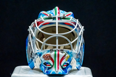 Team Switzerland plays against Team Italy in the qualification play off game at the Milano Rho Ice...
