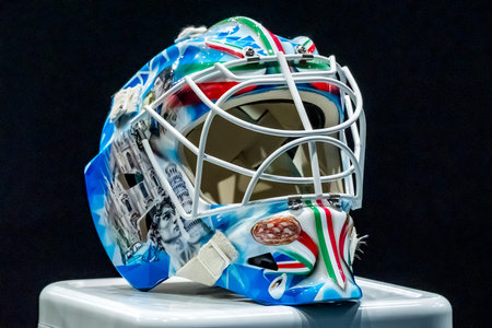 Team Switzerland plays against Team Italy in the qualification play off game at the Milano Rho Ice Hockey Arena in MILAN, Italy during the 2026 Milano Cortina Winter Olympics.  Team Switzerland defeats Italy 3:0 and heads to the quarterfinals against Teamのeditorial素材