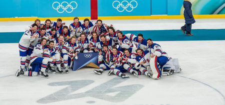 Team USA defeats Team Canada 2:1 in overtime for the Mens Gold Medal Game at the Milano Santagiulia...