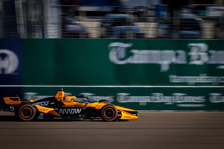St. Petersburg, FL USA - February 28, 2026:  NTT INDYCAR SERIES driver, PATO OWARD (5) (MEX) of Monterey, Mexico, qualifies for the Firestone Grand Prix of St. Petersburg at Streets of St. Pete in St. Petersburg, FL.のeditorial素材