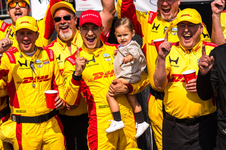 NTT INDYCAR SERIES driver, ALEX PALOU (10) (ESP) of Barcelona, Spain, wins the Childrens of Alabama Indy Grand Prix at Barber Motorsports Park in BIRMINGHAM, AL.のeditorial素材