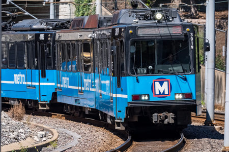 View of St. Louis MetroLink, the regions light rail system, spanning 46 miles and 38 stations across Missouri and Illinois, providing reliable daily transit and connecting communities throughout the metro area.