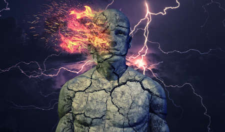 Abstract Human Concept 02 Dark Skyの写真素材